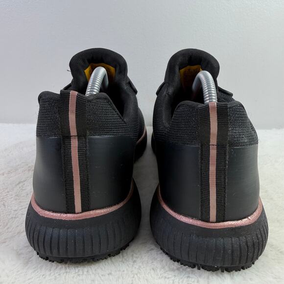 Skechers Work Squad SR Slip-Resistant Sneaker Black/Rose Gold Women’s Size 11 - Picture 4 of 10